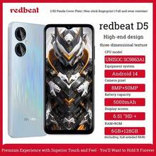 Redbeat D5,国际版智能手机,Android 14,CPU:SC9863A1,6GB(3GB + 3GB 扩展内存)+ 128GB;6.517英寸,支持指纹识别功能,电池:5000 毫安时,后置摄像头:13MP,前置摄像头:8MP,双卡 4G,60Hz 刷新率。 - 藍色 - 查看 2