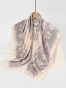 1pc Casual Geometric Paisley Pattern Versatile Scarf/Neckerchief - Khaki - View 4