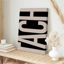 1pc Letter TACH Canvas Art Print-Modern Art Decoration Classic Style Wall Decoration, Suitable For Home Office, Bathroom, Living Room, Bedroom-Ink Printed Letter Art Poster, Suitable For Indoor/Outdoor-Art Seasonal Spring And Summer Wall Art Decoration.