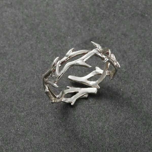 1 Stück Jesus Dornenkrone Ring für Herren, Gothik Edelstahl Fingerring Vintage Ringe für Herren, coole verstellbare Ringe, Goth Punk Offener Ringset
