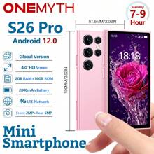 SOYES SOYES ONEMYTH S26 Pro 4G Mini Smartphone 4,0 Zoll HD Vollbild-Display, 2000mAh großer Akku, 2GB RAM, 16GB ROM, Android 10.0, Dual-SIM-Standby, klein und handlich, mit Play Store, kostenloser Handyhülle und Kartenstift, ideal als Überraschungsgeschenk für Mädchen. Schwarz/Rosa/Grau. Ein Must-Have-Artikel für die Feiertage.