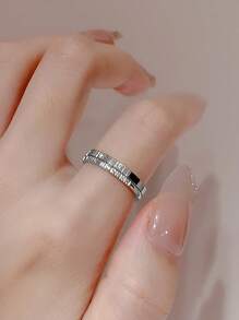 Minimalist 18K Gold Plated Stainless Steel Cubic Zirconia Stack Rings, Suitable For Women's Daily Wear