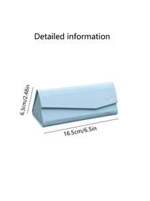 1 件时尚可折叠三角形太阳镜/眼镜盒，简约便携式抗压皮革眼镜盒