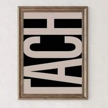 1pc Letter TACH Canvas Art Print-Modern Art Decoration Classic Style Wall Decoration, Suitable For Home Office, Bathroom, Living Room, Bedroom-Ink Printed Letter Art Poster, Suitable For Indoor/Outdoor-Art Seasonal Spring And Summer Wall Art Decoration.