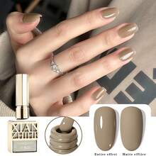 XIANZHIHE Long Lasting Basic Color Pure Dark Grey Gel Nail Polish, Soak Off Uv Lamp Need Base Glossy & Matte Top Coat Manicure Professional Nail Art &Nail Supplies For Women DIY Kit Gift 1pc 15ml