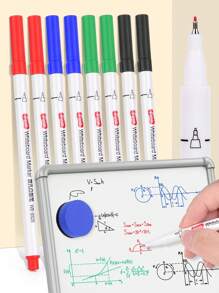 5pcs/6pcs Whiteboard Marker Pens, 0.5mm Fine Nib, Ideal For Writing On Whiteboards, Glass, Mirrors, Home, Office And School Supplies School Supplies,Back To School