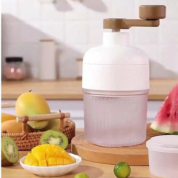 Máquina portátil para hacer raspados, batidos, y triturar hielo, adecuada para hacer helados, batidos de frutas y raspados de nieve, fácil de usar, muy apropiada para uso familiar, reuniones y actividades al aire libre