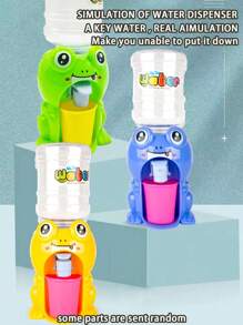 Distributeur d'eau miniature jouet pour enfants avec bec simple/double, peut contenir du jus et des boissons, appareil ménager de jeu de rôle réaliste de type dessin animé, machine à boisson avec simulation de pression de l'eau pour garçons et filles