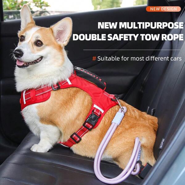 1 pièce Laisse de sécurité pour animaux de compagnie, harnais de ceinture de sécurité pour siège automobile pour chien, laisse de promenade pour chiens de taille moyenne et petite