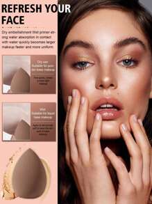 5/10/20/30/40/50/60/80/100pcs Makeup Tool Kit Set, Includes: 10 Liquid Foundation Makeup Sponges, 10 Mini Liquid Foundation Makeup Sponges, 10 Triangular Powder Puffs, 10 Face Makeup Air Cushion Puffs, 10 Mini Face Concealer Makeup Air Cushion Puffs