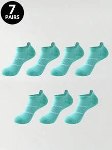 1/3/5/7双女士运动短袜纯色抗菌除臭高弹力透气船袜夏季跑步瑜伽健身轻便船袜短袜