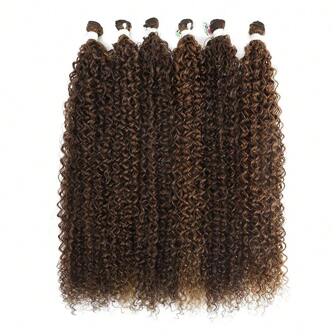28 pulgadas 3 piezas/100g Extensiones de cabello sintético a granel sin trama, cabello rizado natural largo, mechones de cabello rizado sintético tipo Jerry, ombre rubio, cabello falso para mujeres resistente al calor, ondulado, adecuado para uso diario, vacaciones, festivales, fiestas, viajes