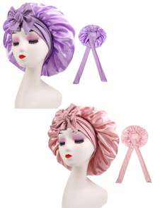 3/2/1pc Silk Bonnet For Sleeping Women ,Luxurious Satin Silky Bonnet With Adjustable Tie,Hair Accessories For Women,Head Scarf For Women's Hair,Hair Care, And Shower Luxurious Satin & Silk Bonnet For Sleeping - Adjustable Comfort Fit With Tie Band - Unisex Night Hair Protection For Men & Women