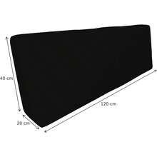 Euro Pallet Quilted Pillow - Set Of 8: Seat Cushion 120 X 80cm + Back Cushion 120 X 40cm, Garden Pillows Sofa, Patio, Without Pallets, Grey - Black - Waterproof - View 5