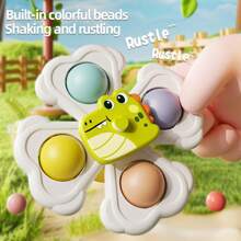 3 Packs Suction Cup Spinner Bath Toys For Babies 6-24 Months – Sensory Spinning Tops, Finger Exercises, Bathtub & High Chair Activity Toys For Toddler 6+ Months