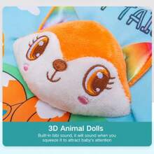 Soft Baby Book High Contrast Baby Toy, Touch And Feel Wrinkle-Free Cloth Book Baby Toy, 3D Animals, Made Of Fabric, Bright Colors, Christmas Stocking Filler Gift For Newborn Boys And Girls 0-6-12 Months