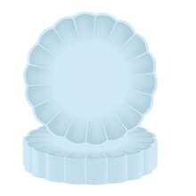 10pcs/20pcs/40pcs/50pcs, Blue Scalloped Paper Plates,Cups And Napkins Set,Fan Shaped Paper Plate 9 Inch 7 Inch Shell Edge Disposable Dinner Tray Paper Cup Paper Towel Birthday Wedding Party Decoration (Light Blue) Mother's Day Gift Wedding Birthday Party Supplies Daily Picnic Camping Tray - Blue - View 10