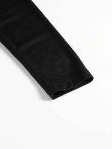 Petite Women's Casual High Neck Long Sleeve Dress, Middle Eastern Style Dress - Black - View 7