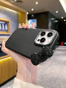 可爱的 3D 水钻蝴蝶结闪光软手机壳，兼容 16、15、14、13、12、11 Pro Max、X、XR、7、8 Plus - 时尚防震防水防摔防刮 - 黑色 - 查看 8