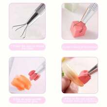 Set de esponjas para arte de uñas degradado - 8 esponjas mezcladoras de color - Cabezales de esponja de color reemplazables + Soporte de acero inoxidable - Crea fácilmente uñas/pedicuras degradadas - Adecuado para fiestas y uso diario, Suministros para uñas, Herramientas para uñas, Herramientas para arte de uñas, Vuelta al colegio, Uñas, Herramientas para uñas postizas
