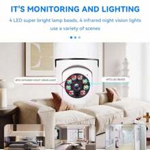 1PC 1080P High-Definition Indoor Surveillance Camera, 2.4G Wireless WIFI Network, USB-Powered Home Security Camera, 350° Panoramic Rotating Camera, APP Application Control, Indoor And Outdoor Night Motion Detection, Real-Time Human Tracking, Two-Way Voice, Sound And Light Alarms, Digital Zoom PTZ, Smart Home Functions, 4x Digital Zoom Display, Suitable For Home Security.