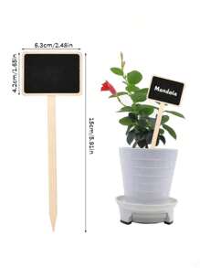 paquete de 20 etiquetas de plantas de madera rústicas, señales de jardín en forma de T con pizarra, etiquetas de plantas de tronco montadas en el suelo para macetas de flores, semillas, hierbas, vegetales, suculentas - No se necesita electricidad