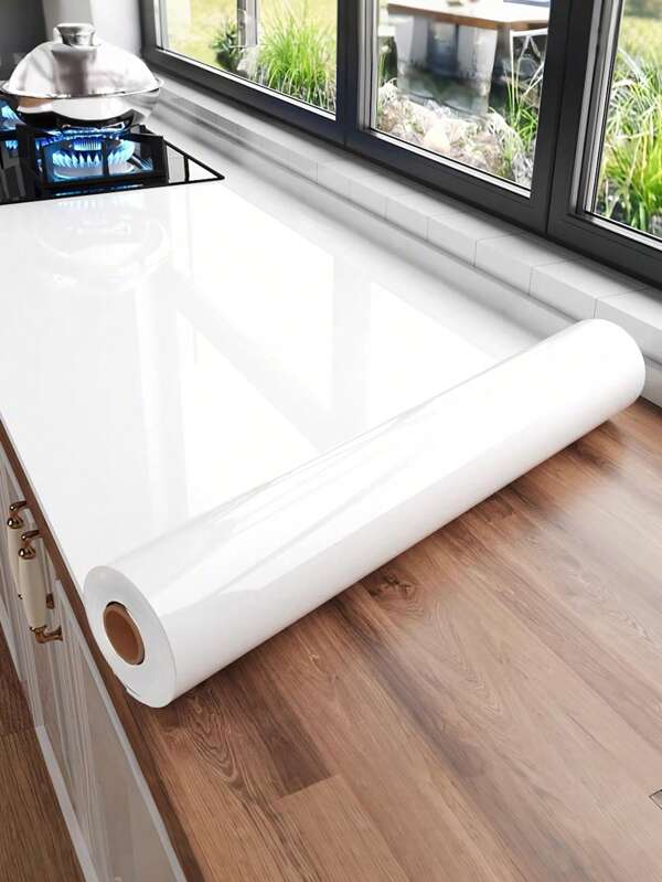 1 Roll Glossy Marble Contact Paper,Anti-Fouling, Anti-Scratch, Waterproof, High Temperature Resistant Kitchen Sticker, Peel And Stick Wallpaper, Renovation Protective Film For Walls, Cabinets,Countertop, Tables, Chairs, Rooms, Cupboards