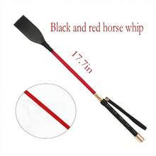 1pc PU Leather Riding Crop, Soft Riding Whip With Non-Slip Braided Handle And Wrist Loop, Equestrian Training Tool