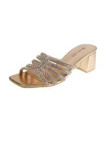 Fashionable Women High Heels Sandals, Simple And Practical Multipurpose - Champagne - View 4