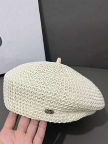 1 Stück Damen Einfarbige Lässig Baskenmütze, minimalistisches Design elegant personalisiert, geeignet für Outdoor-Aktivitäten und den täglichen Gebrauch, atmungsaktive Künstlermütze