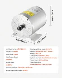 2000W Electric Brushless DC Motor Kit - 48V 4300rpm Motor With Upgraded Speed Controller And Throttle Grip Kit For Go Karts E-Bike Motorcycle Scooter DIY - 2000w 48V 4300rpm With Handle - View 7