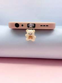 1pc Cute Bear Dust Plug, Compatible With Apple Type-C Charging Port, Mobile Phone Dust Cap