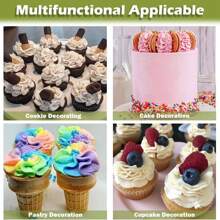 Ensemble de 4 pièces de grandes douilles à motifs pour la décoration de gâteaux. Outils de pâtisserie pour décoration de gâteaux et de cupcakes. Outils de gâteau à motifs, ustensiles de cuisine pour crème et biscuits