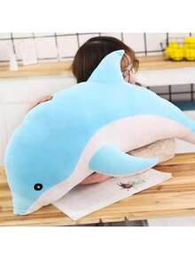 可爱柔软海豚毛绒动物午睡枕女孩礼物 K1MA - 彩色 - 查看 8
