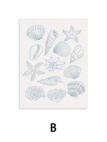 1/6 件无框海岸印刷品、海岸画廊墙、夏季墙壁艺术、海滩印刷品套装、比基尼印刷品、棕榈树印刷品