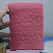 لف خشبي بطول 10 سم للطين البوليمري DIY، للنقش والنسج على الخزف والسيراميك بنقوش أشكال الأزهار والأوراق والشمس والقلب والموج والقشرة الخشبية والنجمة