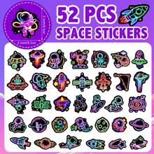 50pcs A Luminous Sticker, Glow-In-The-Dark Neon Graffiti Sticker, Decorative For Notebooks, Cups, Guitars, Luggage, Personalized Waterproof Sticker.
