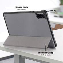 适用于荣耀 Pad X9 X8 X8A X8Pro 11.5 SE 11 11.5 英寸 S 平板电脑保护套适用于小新 Pad Tab M9 M10 M11 保护套适用于 Galaxy Tab S10 S9 S8 S7 FE Plus S6 Lite 平板电脑皮革三折叠支架保护套适用于 iPad Pro 11 Air 11 13 适用于小米 Redmi Pad SE 6S Pro 自动睡眠边缘保护壳 - 灰 - 查看 7