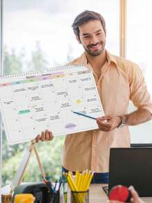 Undated Monthly Calendar Planner Notebook, Blank For Office & Home Organization, 11.4" X 14.7", Suitable As New Year Gift,Back To School,School Supplies