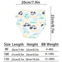 3 Stücke wiederverwendbare Baumwoll-Baby-Trainingshosen, atmungsaktive auslaufsichere Taschen-Windeln, weiche und atmungsaktive Baby-Trainerhosen mit süßen Mustern, waschbare und wiederverwendbare Windeln für Jungen und Mädchen, bequem für alle Jahreszeiten, Töpfchen-Trainingsunterwäsche mit verspieltem Design