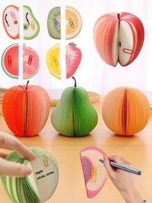 1/6pcs 3D Fruit Shape Sticky Notes, Funny Colorful Fruit Sticky Note Raft, Portable Mini Stationery, Paper Notepads, Non-Sticky Sticky Notes Memo Scratch Pads, Cute Home DIY Memo Pads, Office Creative Three-Dimensional Table Decoration Post Notepads For Birthday Present, Classroom Exchange Gifts, Funny Back To Schoolseason Party Favors, First Day Ofschool Favors Back Toschool Gifts