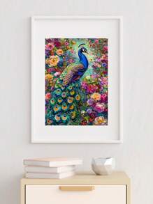 1pc 5D Diamond Painting Kit, Full Round Diamond With Complete Tool, Animal Pattern, Bedroom & Living Room Wall Decor Diamond Painting Set, Mosaic Wall Art Suitable For Beginners, Full Drill Round Mosaic Art Craft No Frame, Stick On Home Wall As Gift, Full Drill Crystal Diamond Painting Picture Wall Decor, Diamond Painting Set 30*40cm/11.81*15.75inch