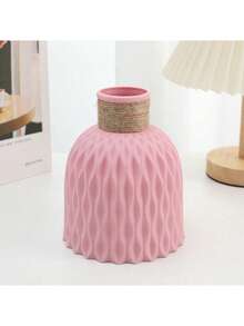 1pc Nordic Style Flower Vase - Ceramic-Like Imitation Flower Pot Container For Modern Flower Arrangement, Home Decoration, Wedding Supplies And Gifts, Plastic Wave Pattern Flower Vase, DIY Flower Pot, Home Living Room Party Decoration Ornament - Multicolor - View 15