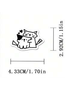 SCXXBSW 110pcs Minimalist Cat Cartoon Doodle Stickers, Waterproof Decorative Stickers For Planner, Water Bottle, Notebook, Luggage - Multicolor - View 4