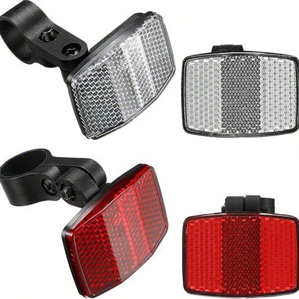 (Pack Of 2/4) Bicycle/Mountain Bike Front & Rear Warning Taillights, Front & Rear Reflectors, No Battery Included