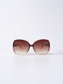 1 pieza Gafas de sol decorativas con marco de plástico degradado y hueco, de gran tamaño para la playa, fiestas y viajes, regalo de Navidad - Degradado - Ver 6