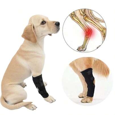 Dog Hind Leg Joint Compression Support Brace - Sports Protective Elastic Wrap Sprain Support Strap, Suitable For Small/Medium/Large Dogs