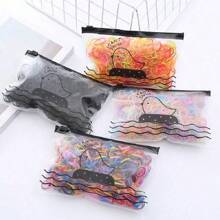 1 Pacote de Elásticos Coloridos Descartáveis na Moda, Faixas de Cabelo, Acessórios de Cabelo, Adequados para Presente de Meninas, Uso Diário, Mulheres, Acessórios de Cabelo para Festa, Acessórios de Cabelo para Vestir, Decoração Doméstica de Banheiro, Decoração de Outono, Acessórios de Cabelo de Volta às Aulas