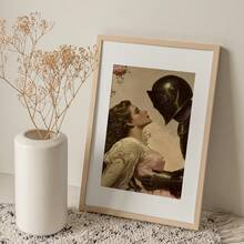 1 Pc Canvas Painting,Medieval Knight, Lady, Romantic, Armor, Floral Elements, Canvas Art,Wood Framed Painting (1) Thickness 2.5 Cm/ 1 Inch-Home Decoration For All Occasions,Ideal New Year, Valentine's Day,Thanksgiving,Easter,Christmas Gift,Room Decoration Aesthetic,Wall Decoration Art,Perfect Gift,Autumn And Winter Wall Decoration,Living Room Decoration, Bedroom Decoration, Kitchen Decoration, Entry Decoration, Bathroom Decoration, Direct Wall Painting, High Quality Wall Painting Poster,Modern Home Decoration Stretched And Framed Ready To Hang - Black - View 6