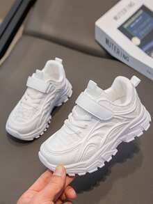 1 Pair Kids' Breathable Mesh Slip-On Casual Sports Shoes, Low-Top, Comfortable For Girls & Boys, White, Spring/Summer/Autumn (Run Small By 1 Size) - White - View 3